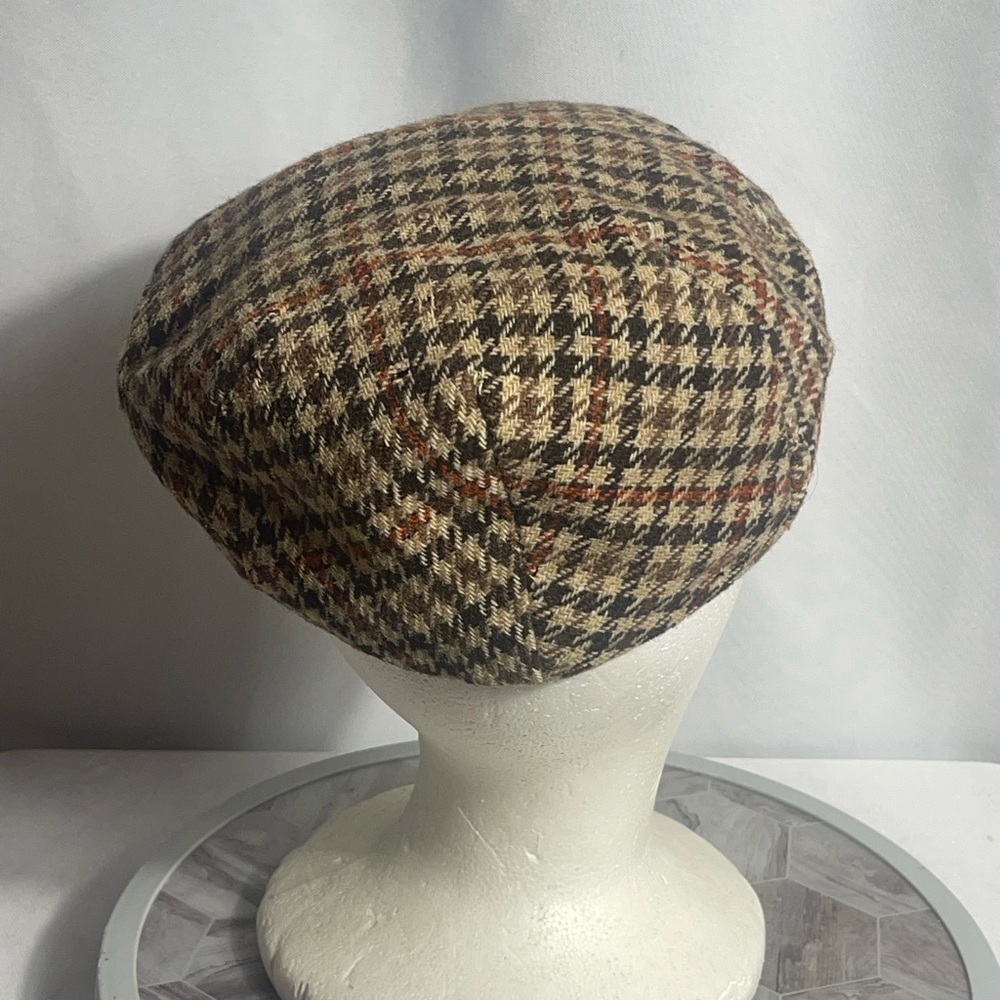 Brooks Brothers Lock & Co Tweed Flat Cap Hat Made in England Houndstooth - Picture 4 of 5